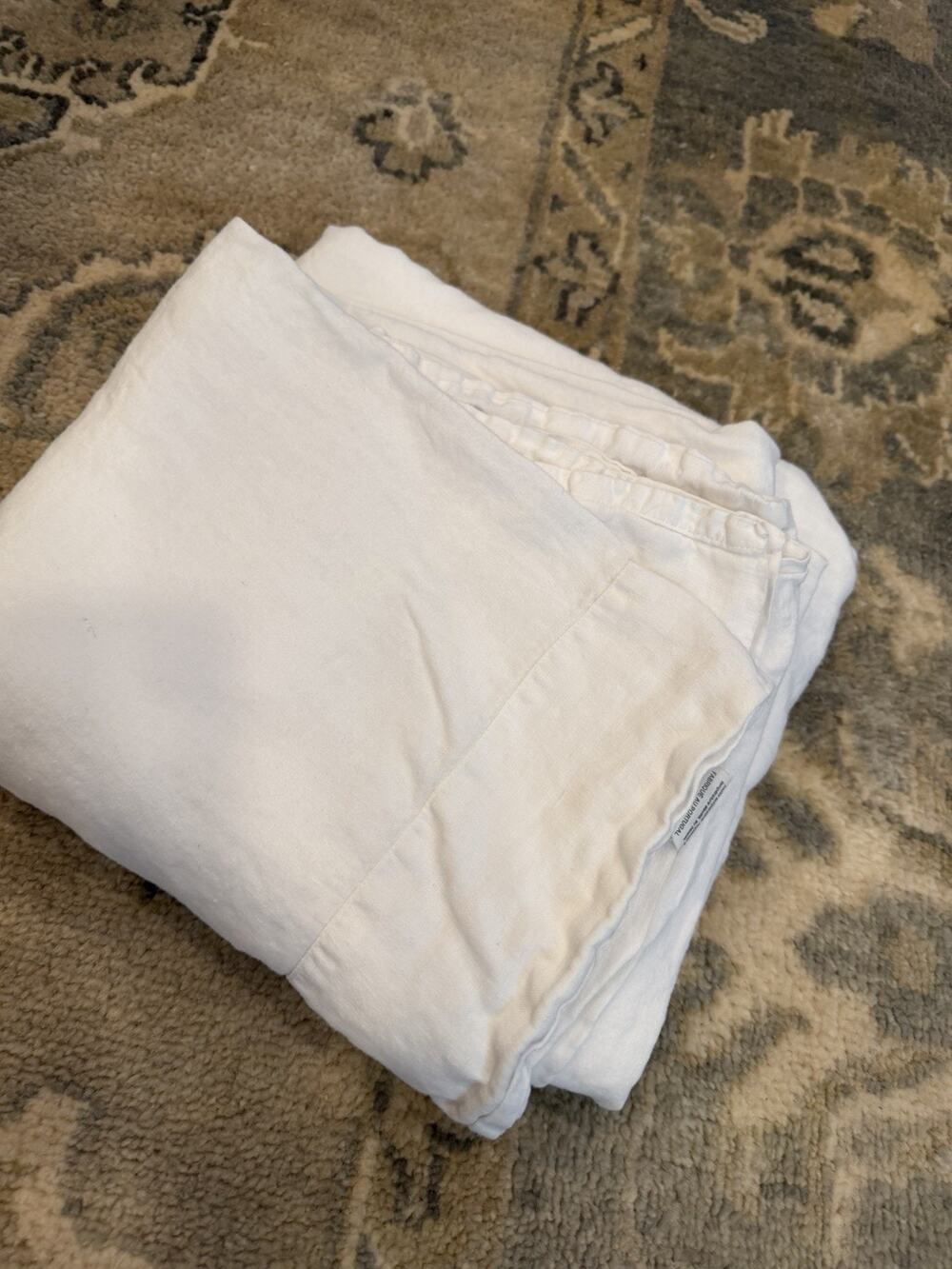 Parachute 100% Linen Full/Queen White Flat Sheet